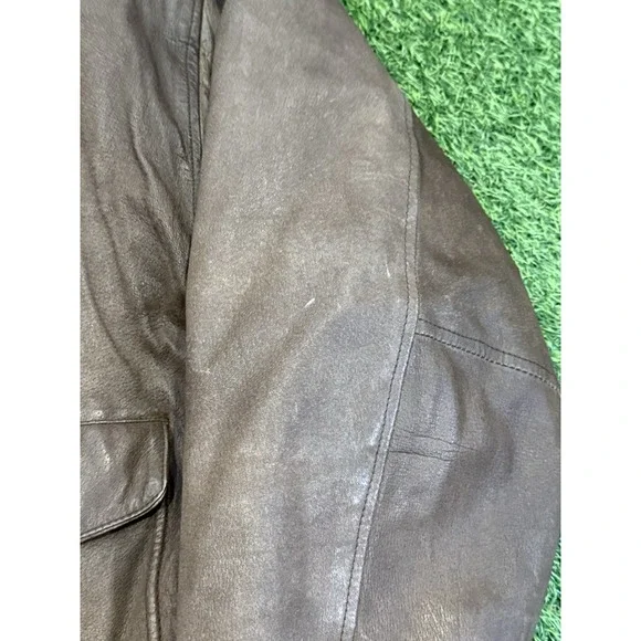 Vintage Wilsons Jacket Mens XL Brown Leather Bomber Aviator Flyers Full Zip - Picture 7 of 16